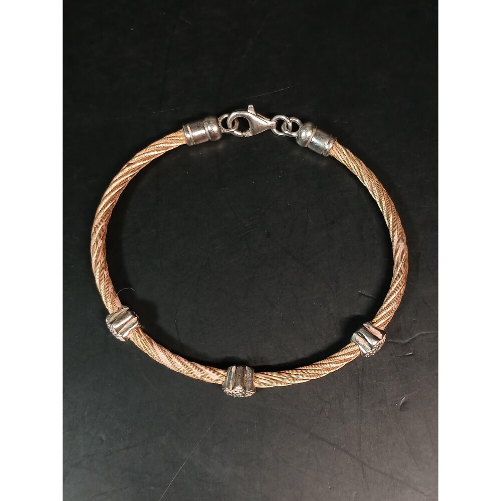 Sterling Silver 925 Components Stainless Steel Braided Bracelet